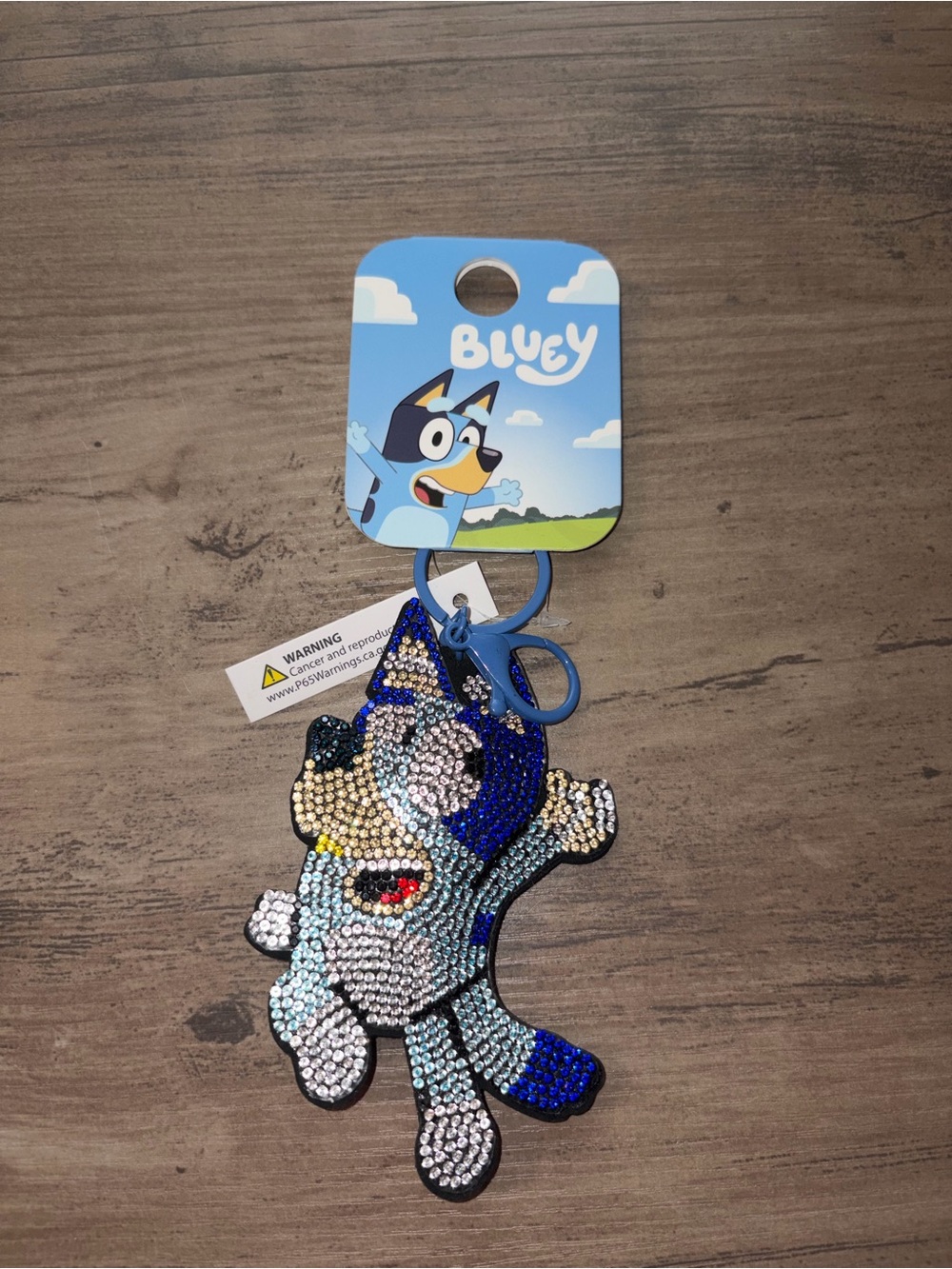 🆕💜    Bluey Rhinestone Keychain Card Holder NWT Sparkly Character Bag Charm